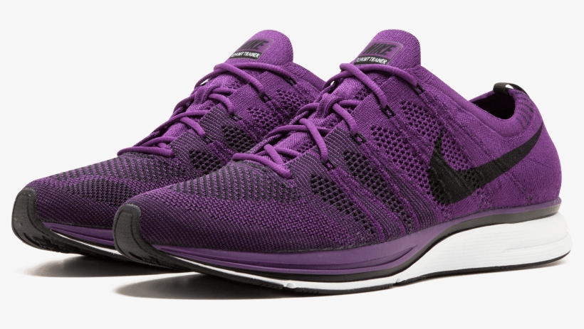 Nike Flyknit Trainer Night Purple Black White Ah8396 - Sneakers, transparent png