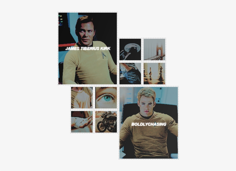 Boldlychasing / Captain James Tiberius Kirk “ Aos & - Collage, transparent png