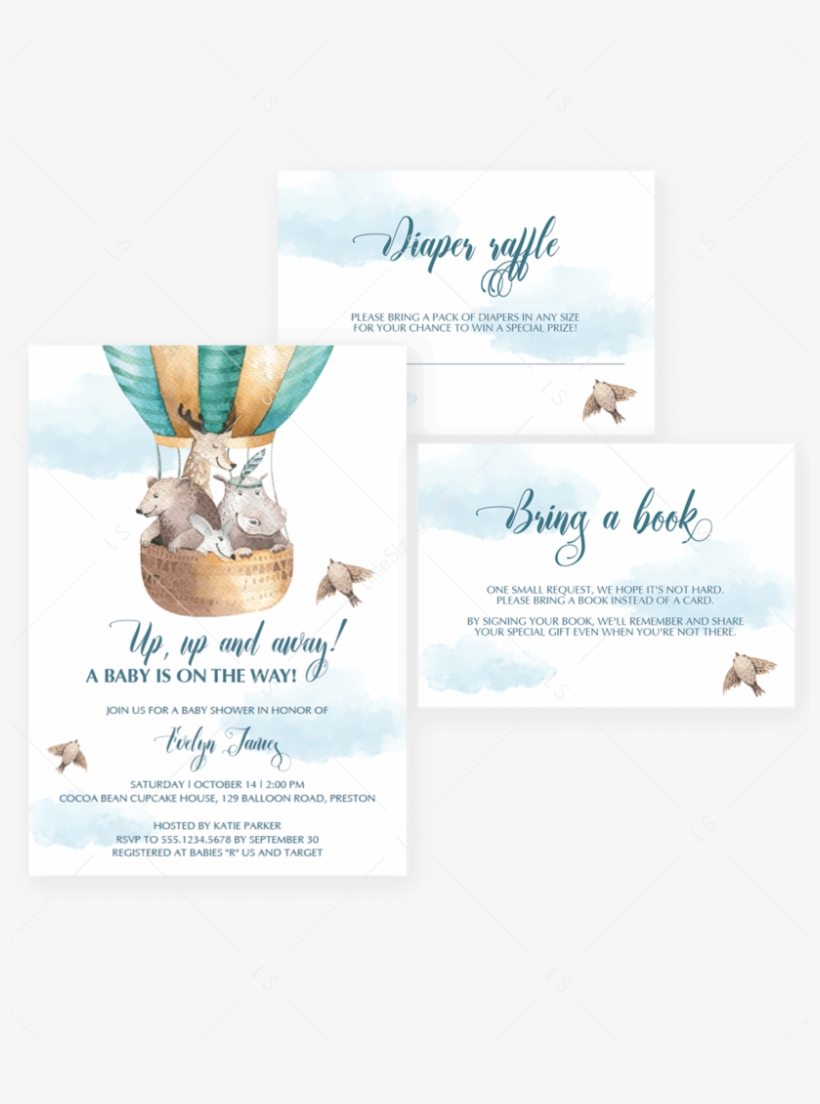 Hot Air Balloon Baby Shower Printable By Littlesizzle - Hot Air Balloon Baby Shower Png, transparent png