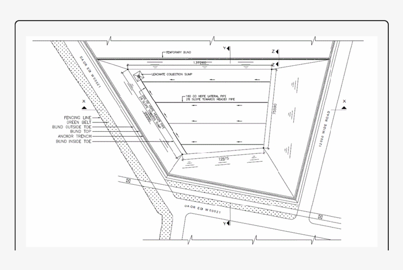 Mavallipura Landfill Plan Showing Leachate Network - Technical Drawing, transparent png