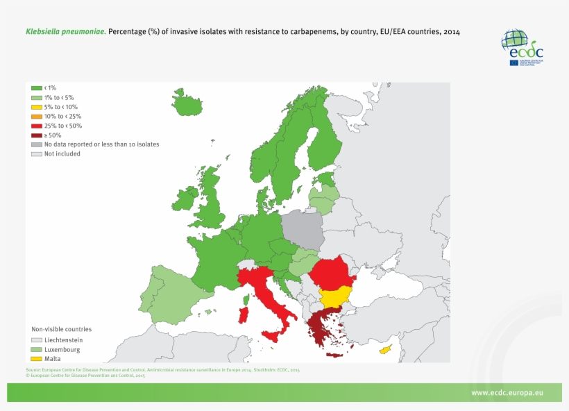 Percentage Of Invasive Isolates Resistant To Carbapenems, - Antimicrobial Resistance Surveillance In Europe 2015, transparent png