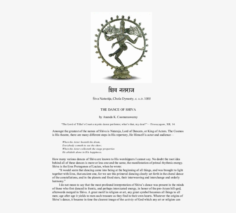 Shiva As Lord Of The Dance (nataraja), transparent png