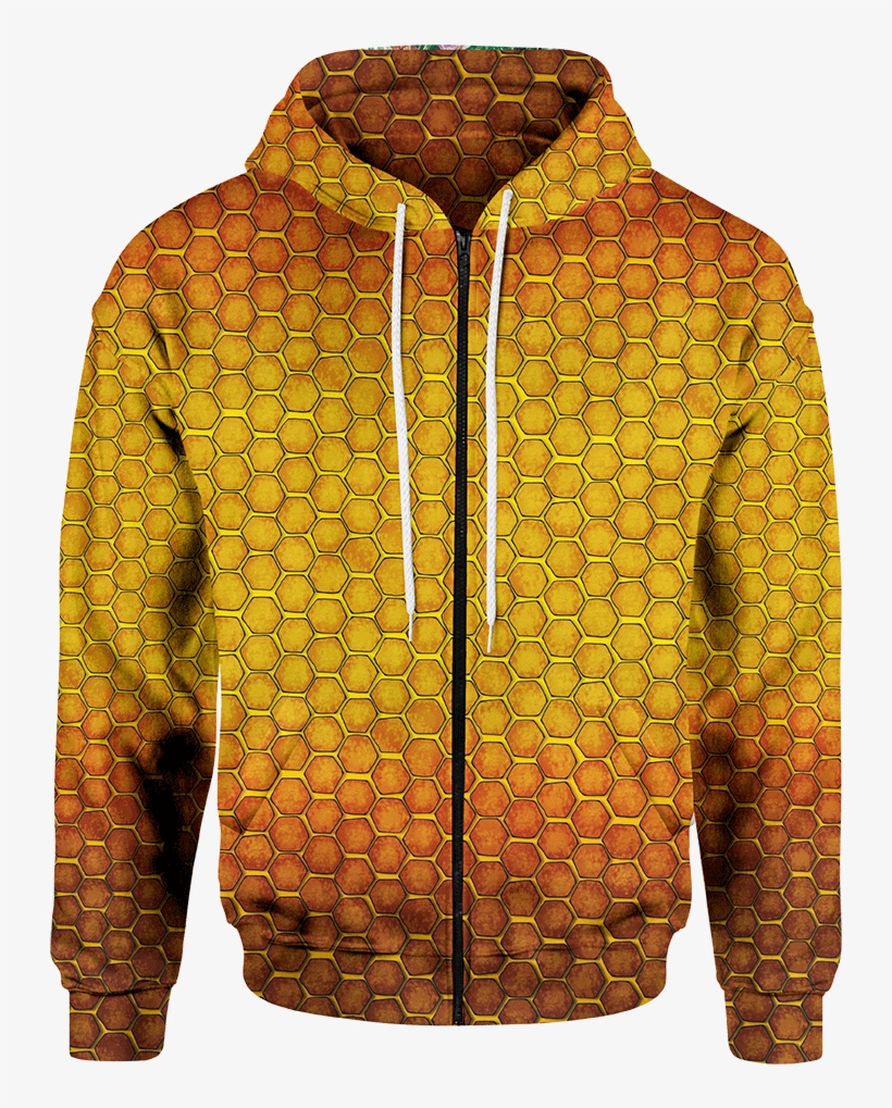Honeycomb Zip Hoodie - Hoodie, transparent png