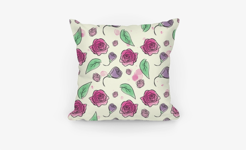 Watercolor Rose - Throw Pillow, transparent png