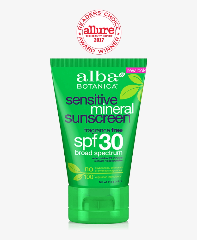 Coral Reef Safe - Alba Botanica Very Emollient Fragrance Free Spf 30, transparent png