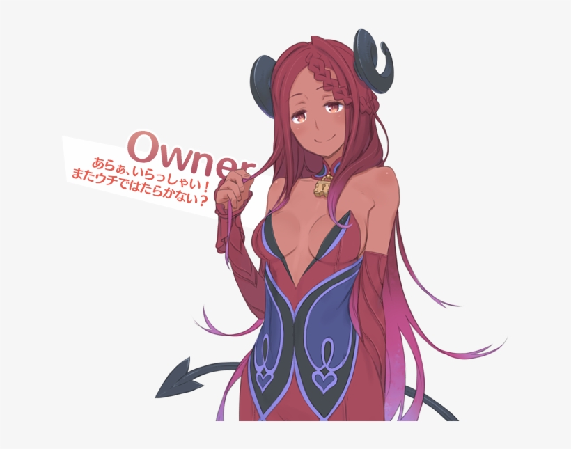 1girl Braid Breasts Character Name Cleavage Dark Skin - Summon Night 5, transparent png