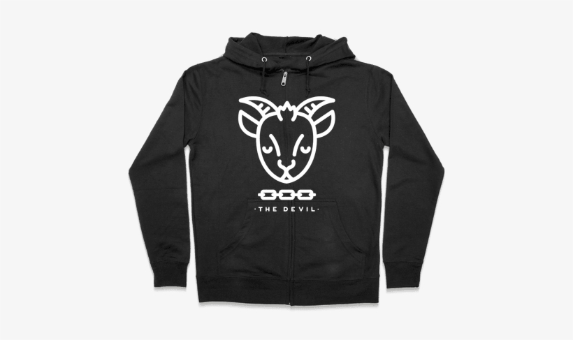 The Devil Tarot Zip Hoodie - Halloween Gives Me The Real Big Frighten Hoodie: Funny, transparent png