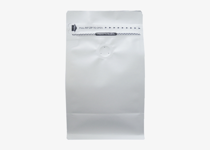250g Box Bottom Bag With Zip, Valve And Slit, White - Box Bottom With Rippa Zippa, transparent png