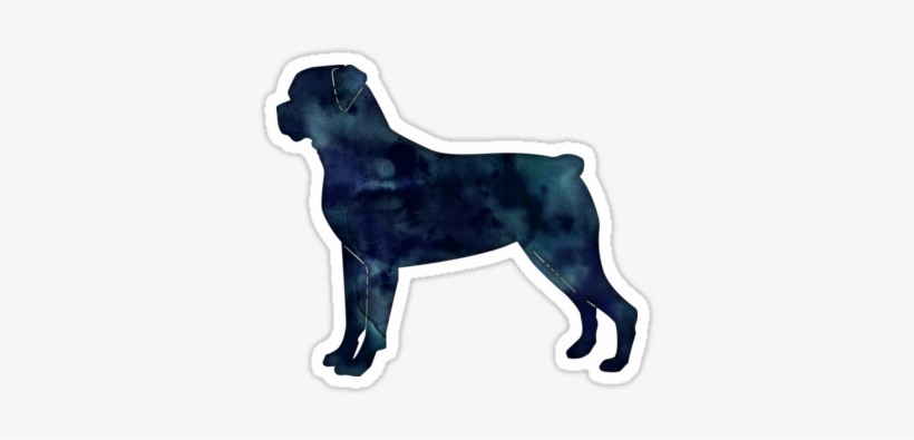 Rottweiler Black Watercolor Silhouette By Tripoddogdesign - Rottweiler, transparent png
