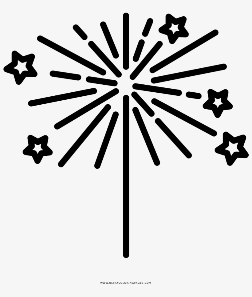 Sparkler Coloring Page - Dibujo Bengala, transparent png