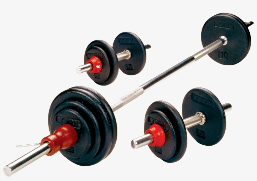 Black Cast Iron Dumbbell/barbell Sets - York 110 Lb Black Pro Cast Iron Set, transparent png