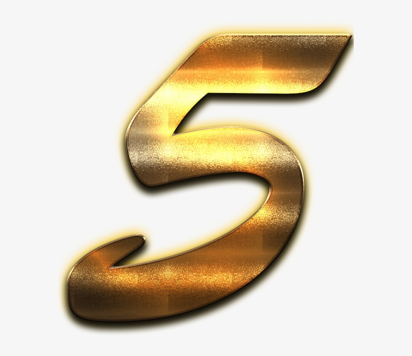Golden Number 5 Png, transparent png