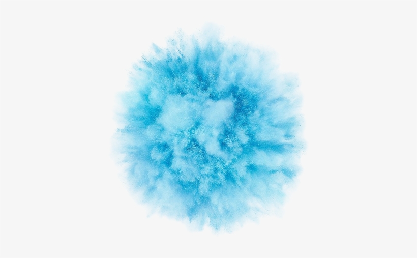Winter Puff Balls Blue Smoke Cloud Explosion - Blue Colour Powder Png, transparent png