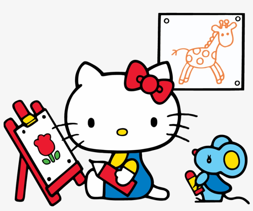 Hello Kitty Drawing - Hello Kitty And Teddy Bear, transparent png
