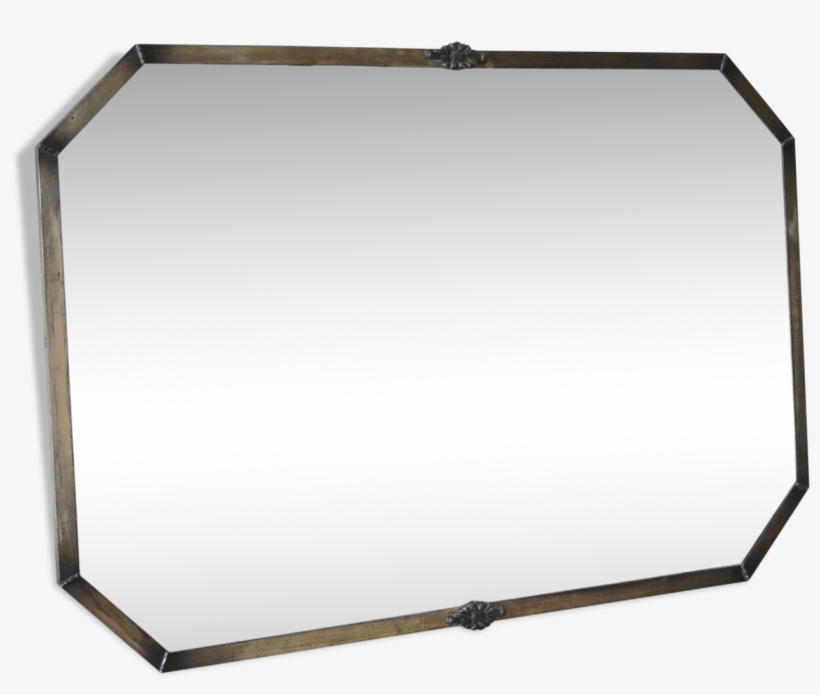Art Deco Beveled Rectangular Mirror Frame Silver 80x54cm - Ceiling, transparent png