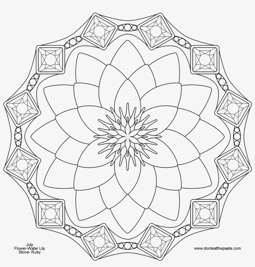 Image Freeuse Library July Birthstone And Flower Chip - Mandalas Para La Depresion, transparent png