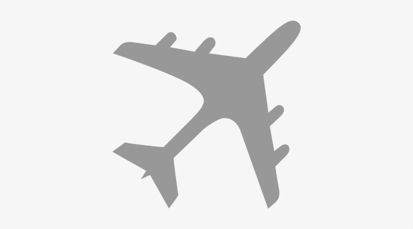 Airplane Silhouette Gray - Transparent Background Airplane Clipart, transparent png