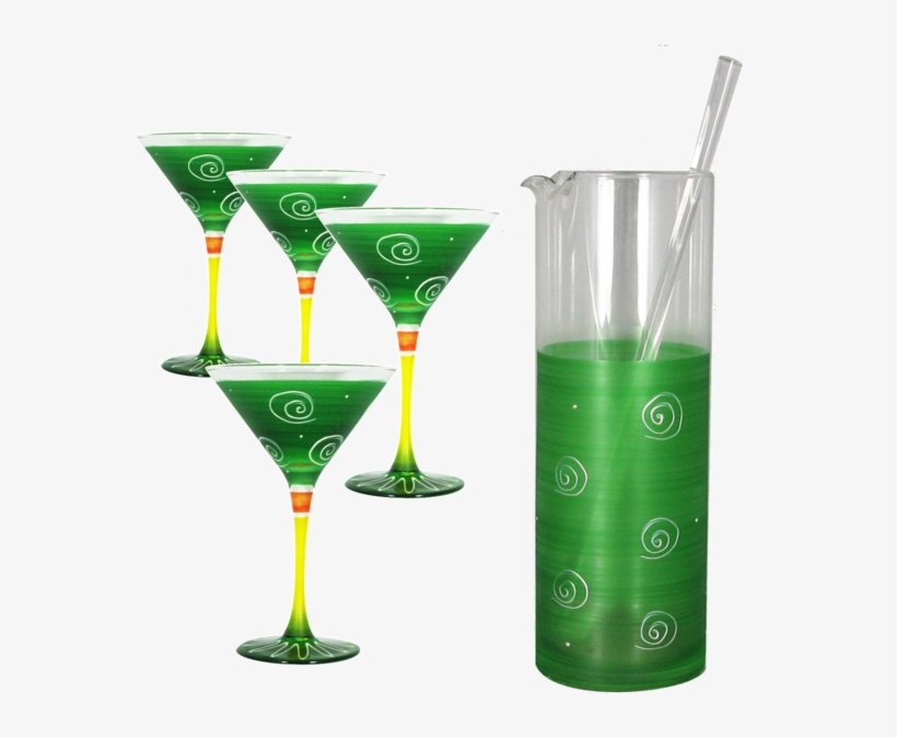 Peruvian Splendor Dark Green Martini Bundle - Martini Glass, transparent png