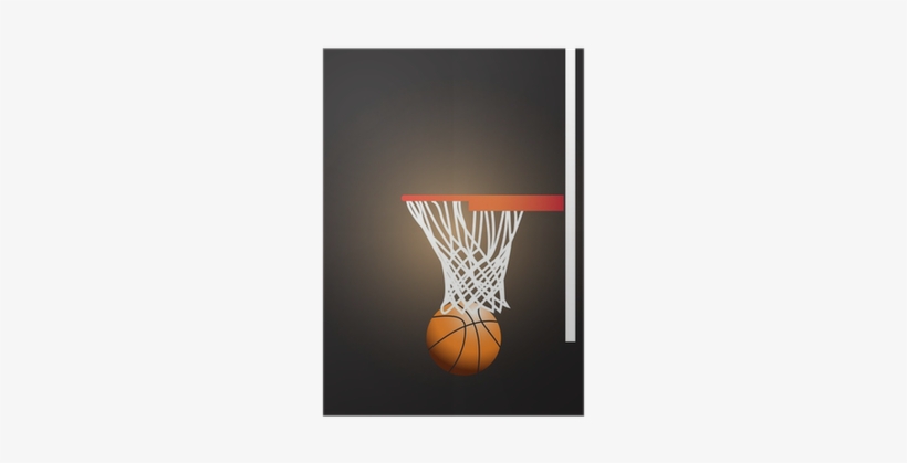 Basketball Hoop With Basketball Vector Images Poster - Canvas, transparent png