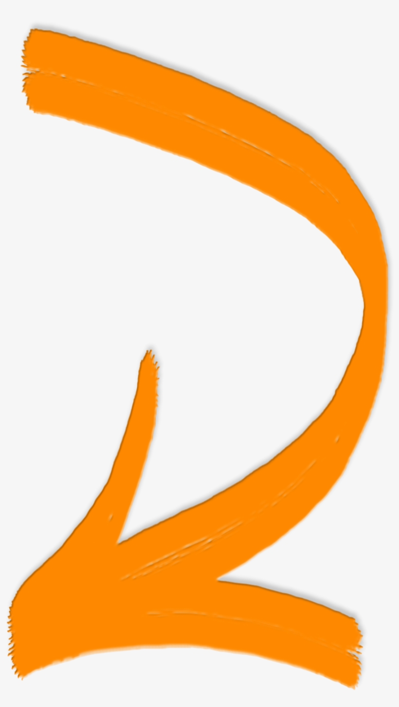 Drawn Arrow Bent - Orange Curved Arrow Png, transparent png