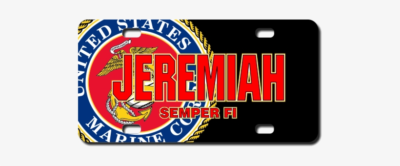 Marines Seal / Black Background License Plate For Bikes, - Js Artworks United States Marine Corps Vinyl Sticker, transparent png