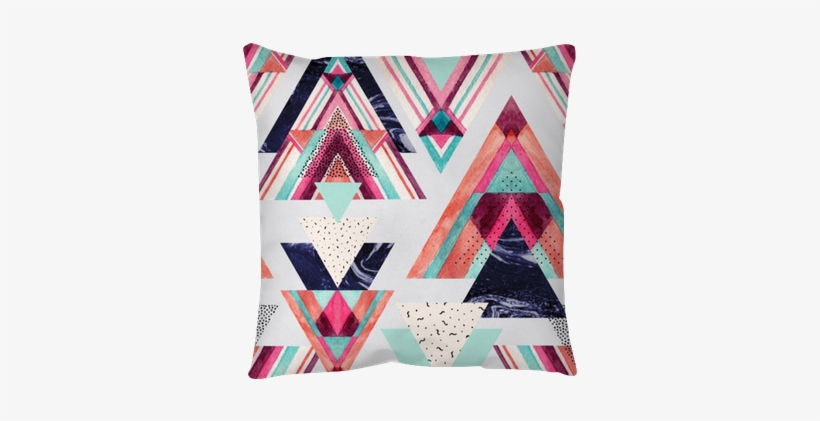 Triangles With Aztec Ornament, Watercolor, Doodle, - Watercolor Painting, transparent png