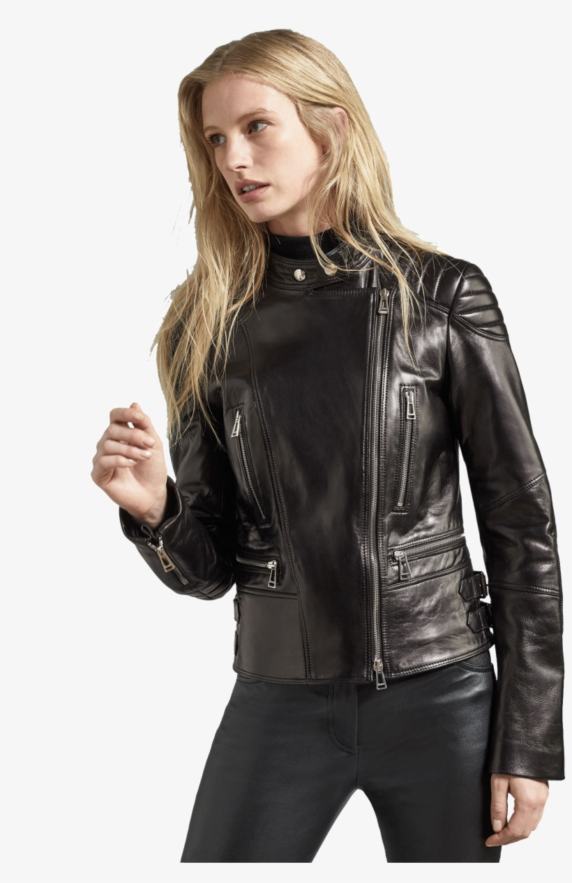 Sidney Jacket Black Cafe Racer Fame Women Vintage - Leather Jacket, transparent png