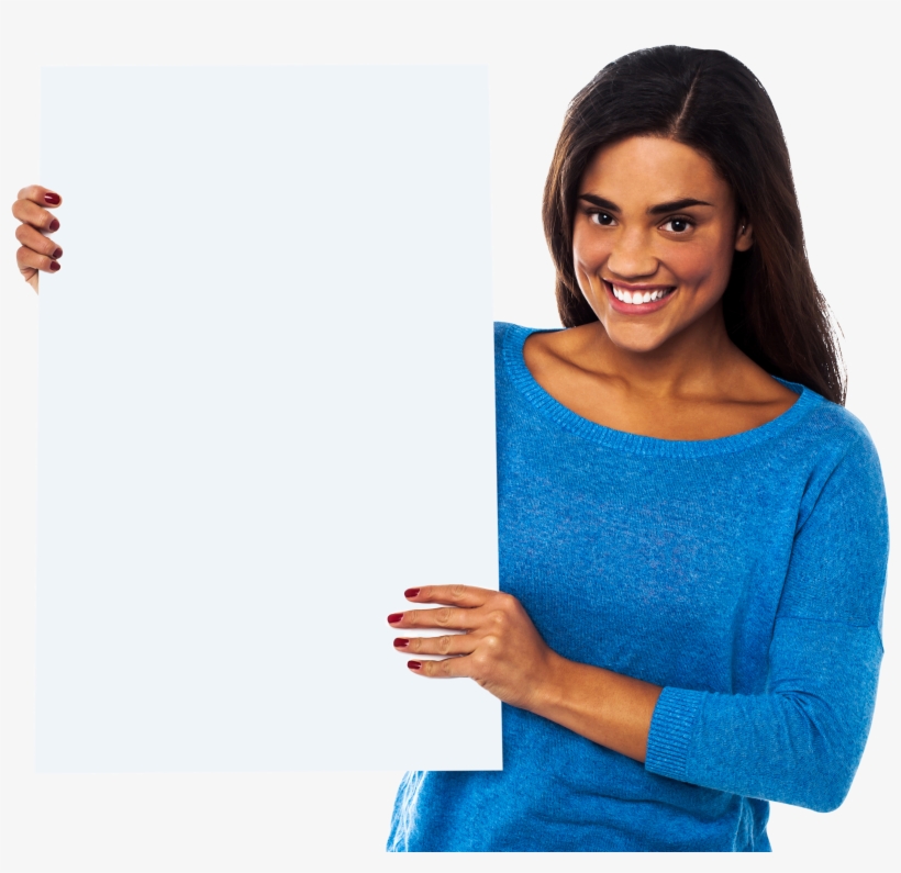 Girl Holding Banner Download Free Png Image - Girl Holding A Banner, transparent png