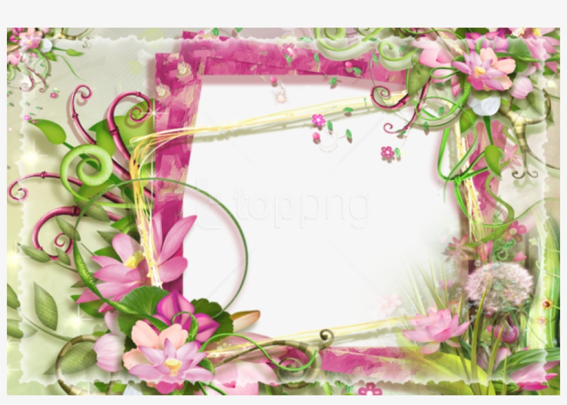 Free Png Best Stock Photos Pink And Green Flowers Png - Pink And Green Photo Frame, transparent png