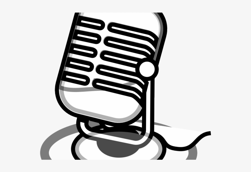 Microphone Clipart Cartoon - Microphone Clipart Black And White, transparent png