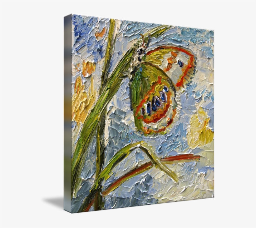 Green Butterfly Oil Painting - Oil Paint Art Butterfly, transparent png