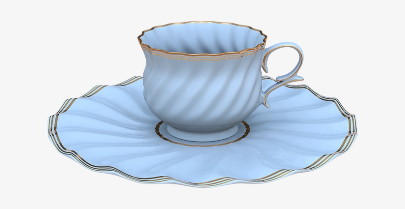 Coffee Cup, Transparent Background - Falling Gold Teacup And Saucer Transparent Background, transparent png