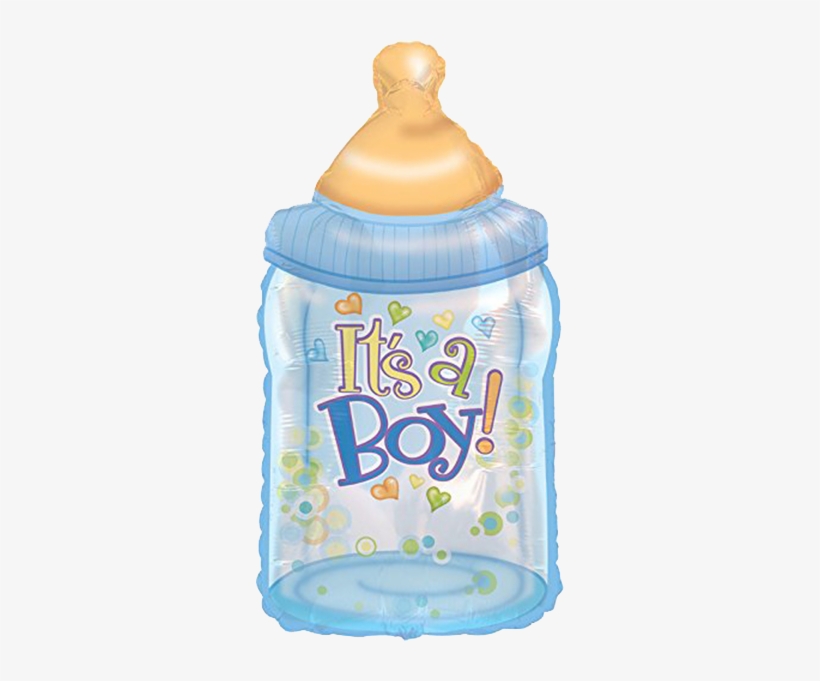 It's A Boy Hearts & Bubble Bottle Balloons - Tetero Para Baby Shower, transparent png