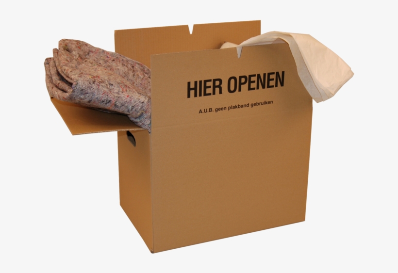 Moving Box, Corrugated Cardboard, 485x320x355mm, Double - Verhuisdoos Png, transparent png