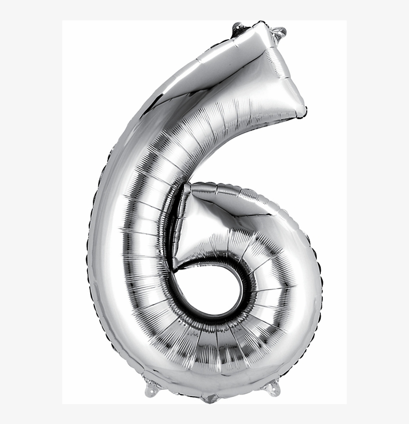 22inch Silver Number Balloons - Globos De Numero 6, transparent png
