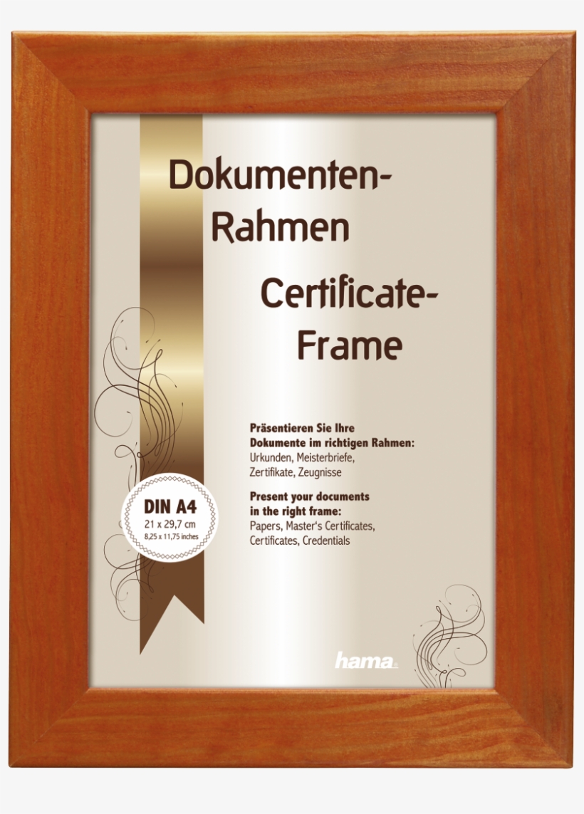 "riga" Wooden Frame, Orange, 21 X - Png Hd Certificate Frames, transparent png