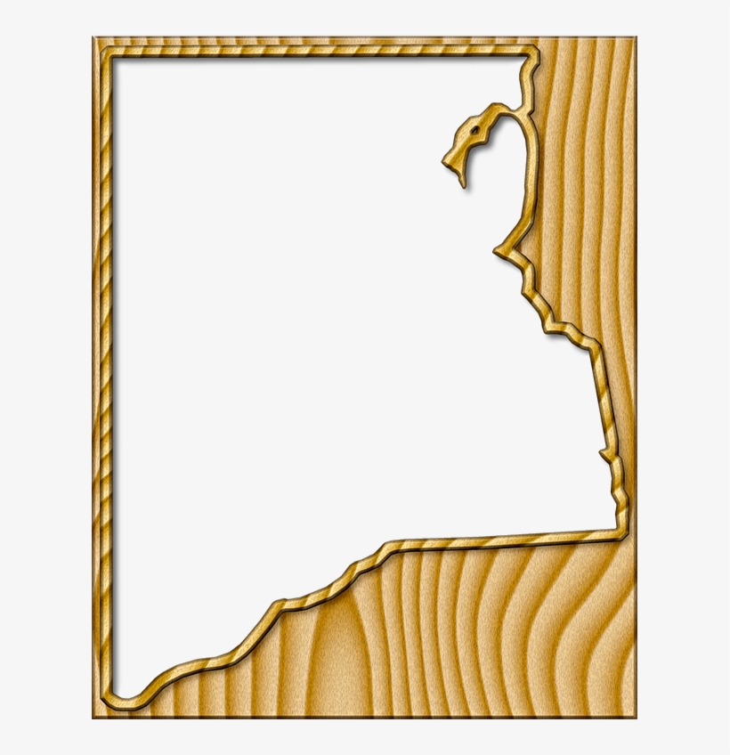 A Map Of Clay With The Map Area Carved From A Blond - Picture Frame, transparent png