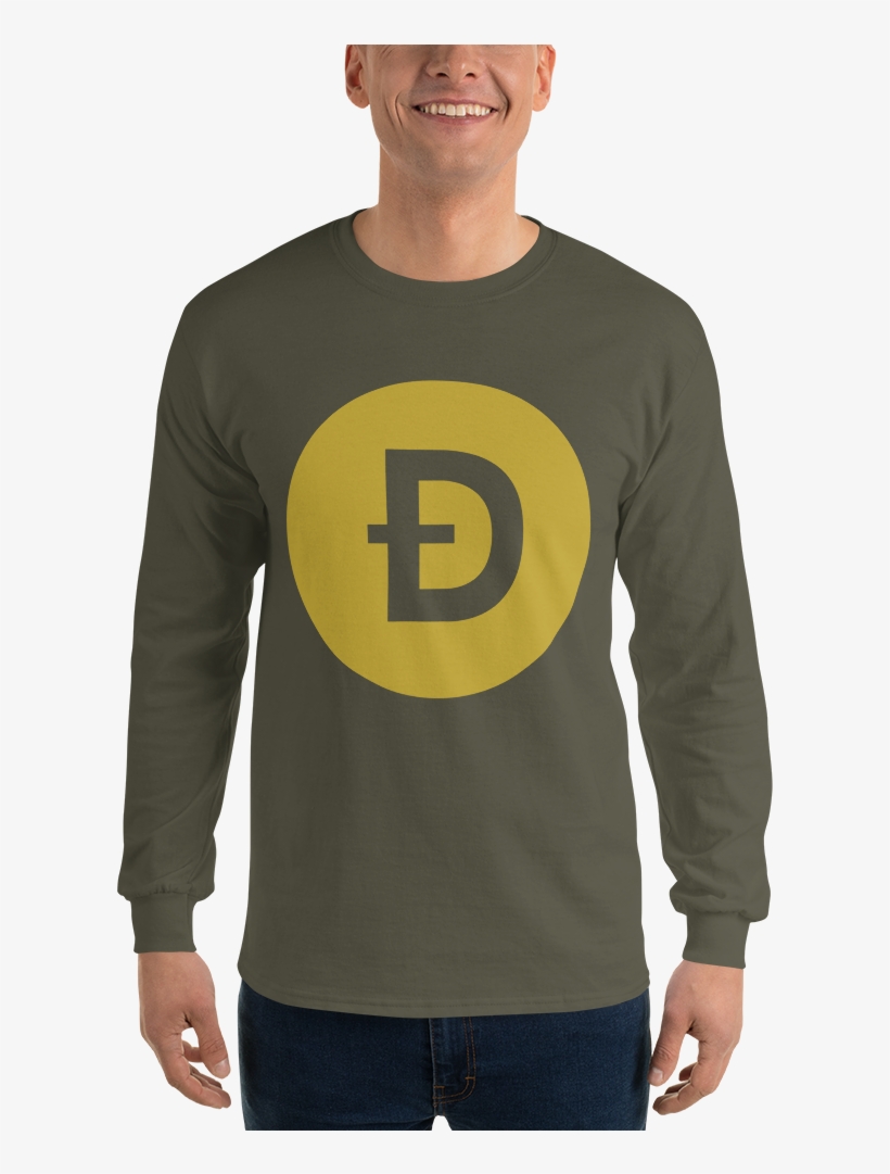 Dogecoin Long Sleeve T-shirt - Long-sleeved T-shirt, transparent png