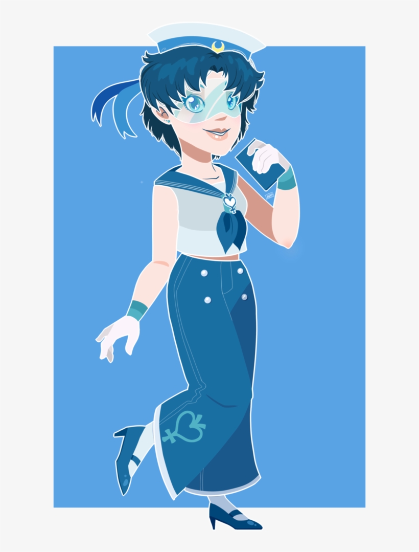 Sailor Mercury Vintage By Misskitkatmadness - Cartoon, transparent png