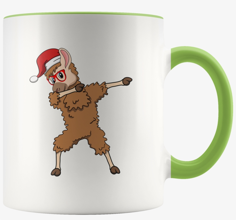 Llama Dabbing Santa Hipster Glasses Alpaca Lover Cute - Beer Stein, transparent png