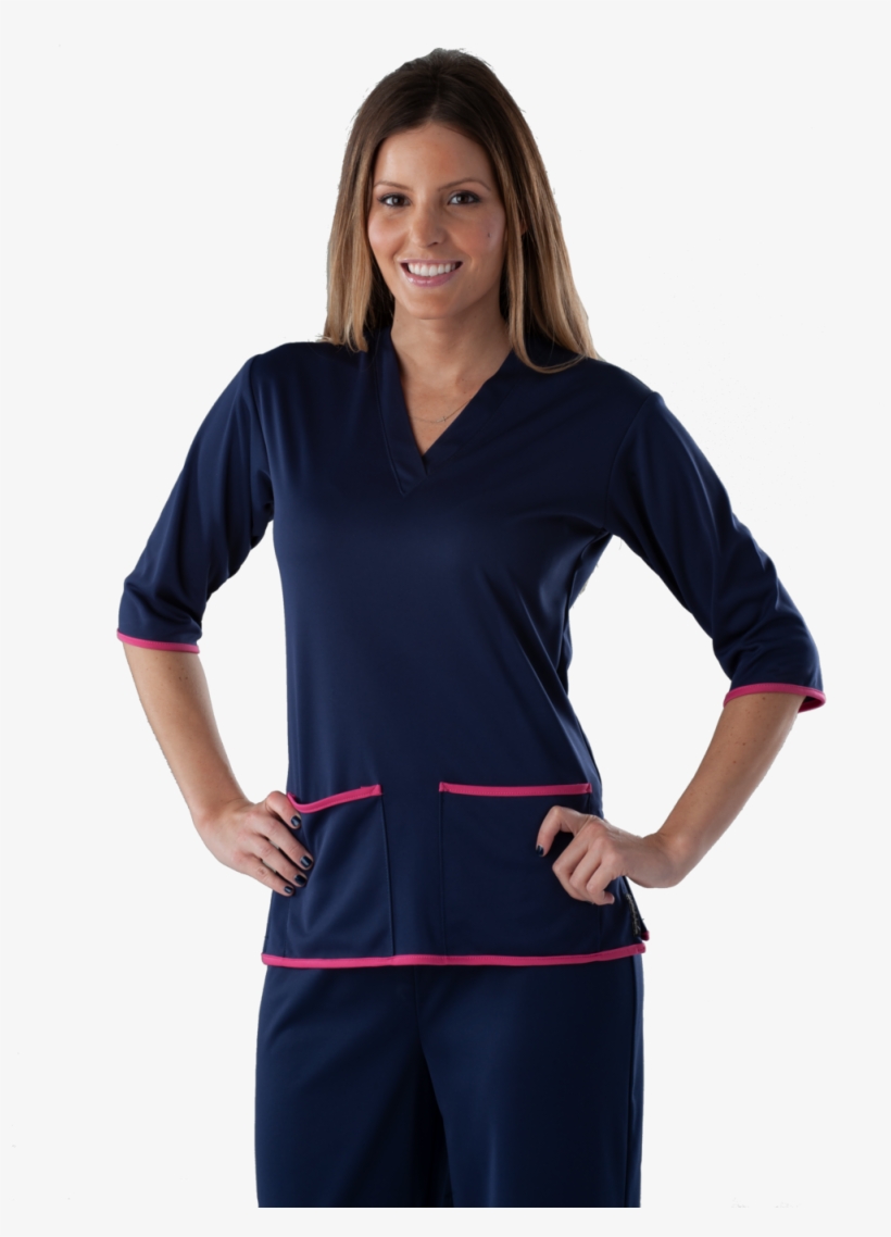 Womens V Neck Scrub Top Front, transparent png