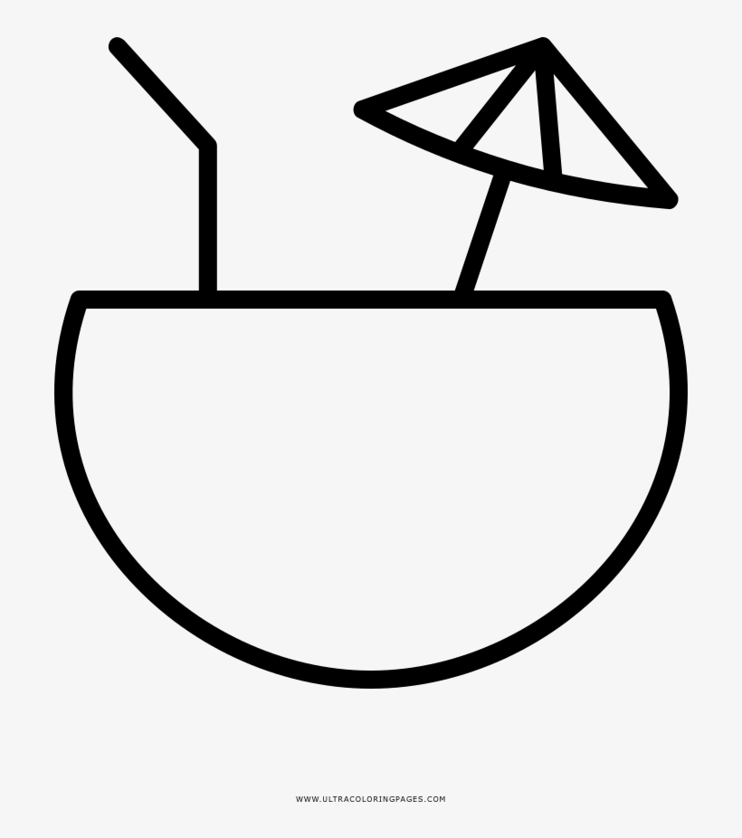 Coconut Drink Coloring Page - Envelope Symbol, transparent png