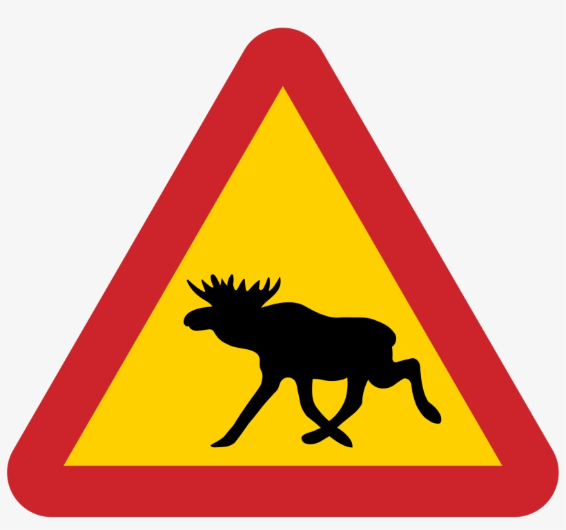 Warning Signs - Sweden Moose Road Sign, transparent png