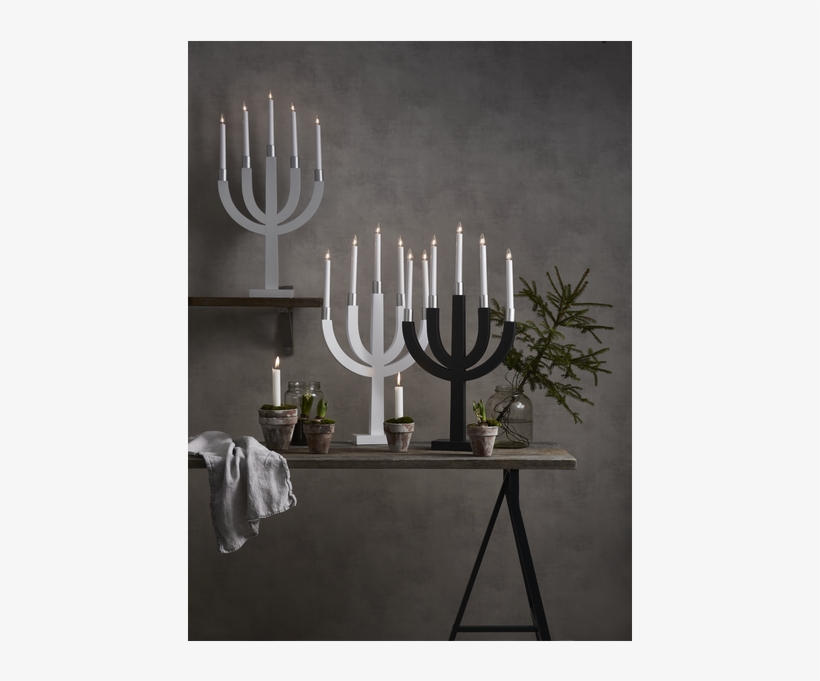 Candlestick Elias - Ljusstake Star Trading Elias Grå, transparent png