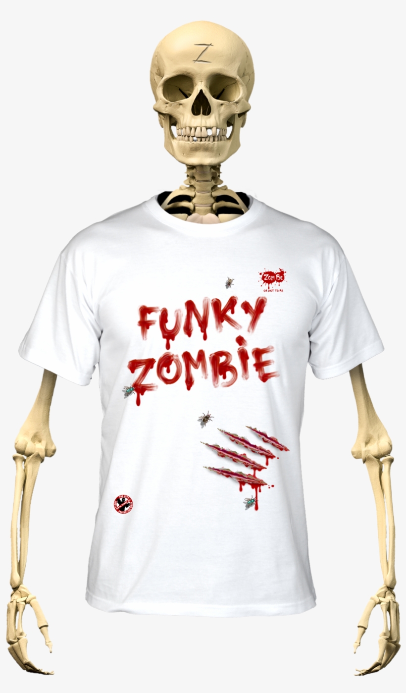 Zombe T-shirt Anti Zombie Funky Zombie For Children - Skeleton Wearing T Shirt, transparent png