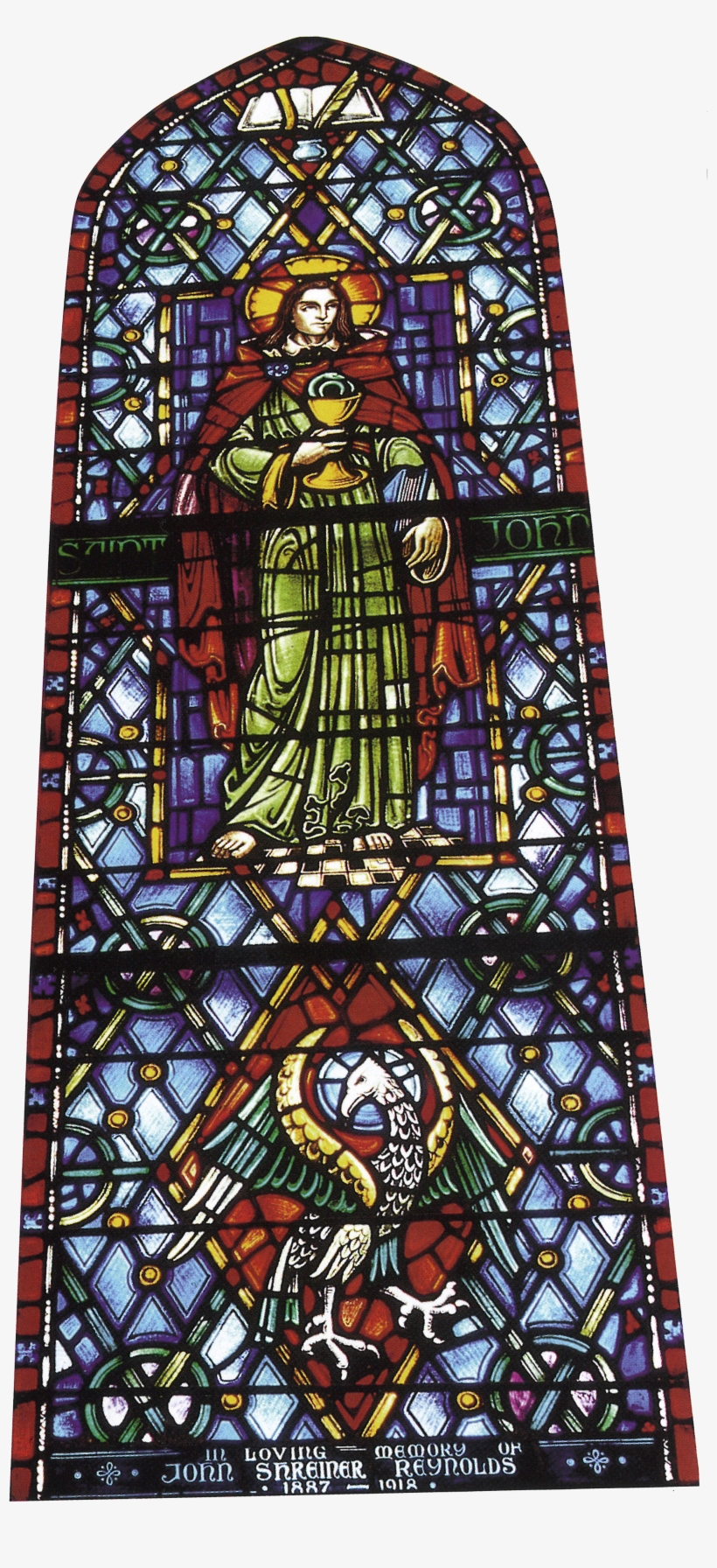 This Window Shows Saint John, With A Triradiate Nimbus, - Stained Glass, transparent png