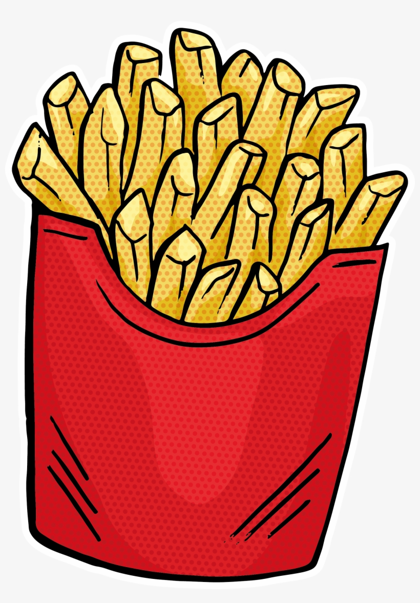 French Fries Fast Food Hamburger Junk Food - Pop Art Burger And Chips, transparent png