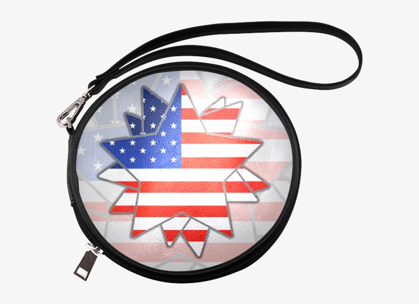 The Abstract Star With American Flag Round Makeup Bag - Cosmetics, transparent png