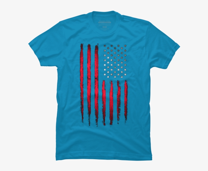 American Stars And Stripes Flag Grunge - Active Shirt, transparent png