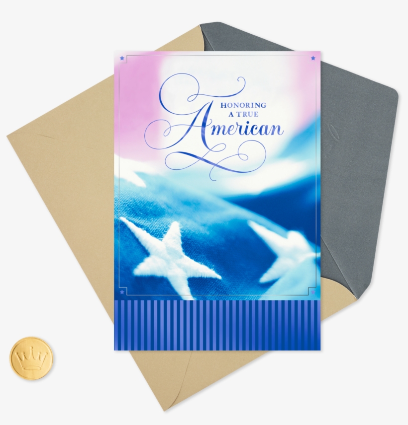 American Flag Military Personnel Sympathy Card - Greeting Card, transparent png